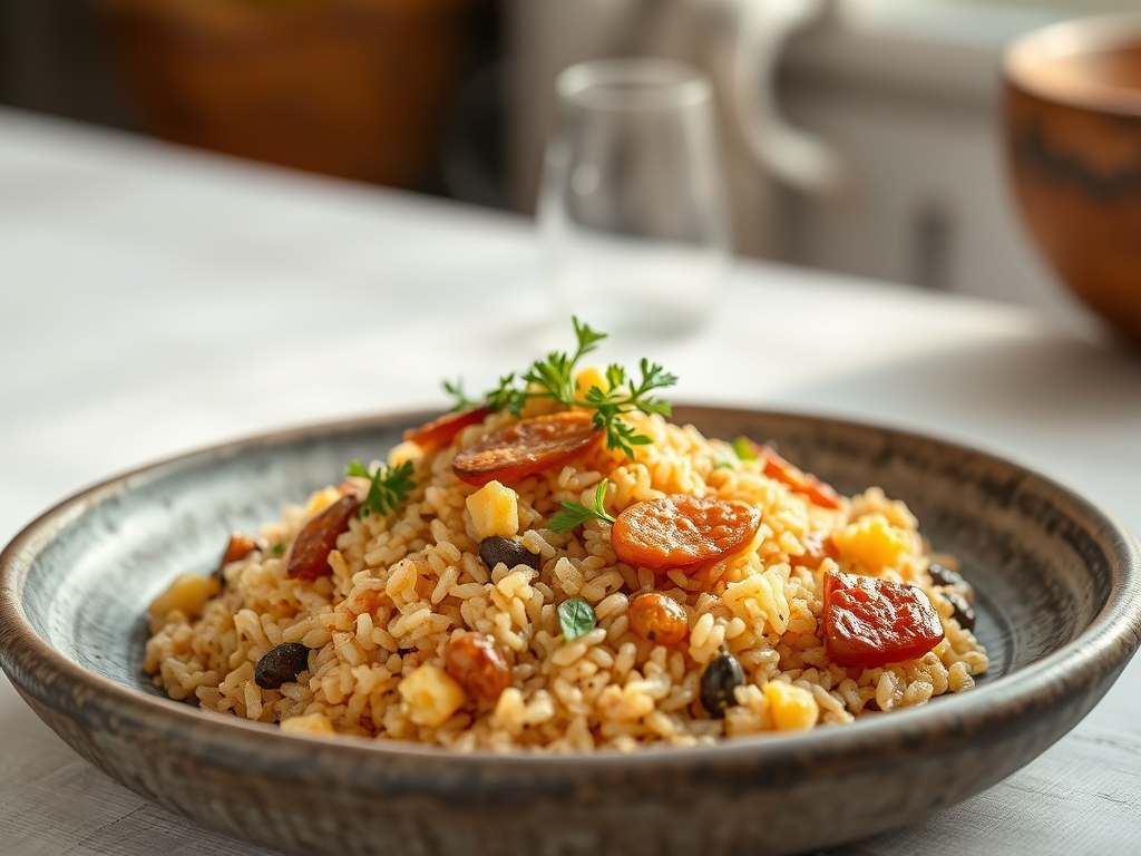 Arroz de legumes do quintal