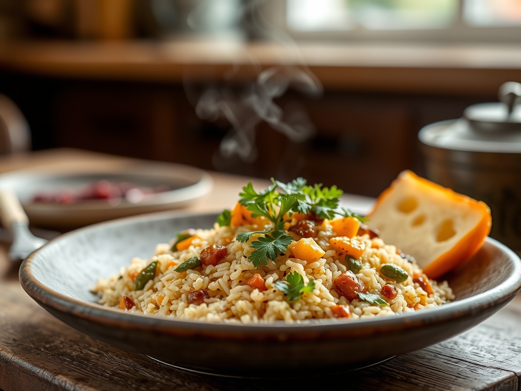 Arroz de legumes e açafrão real
