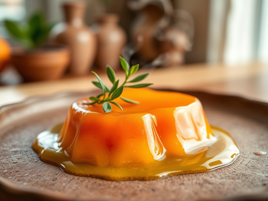 Gelatina de sumo de laranja natural