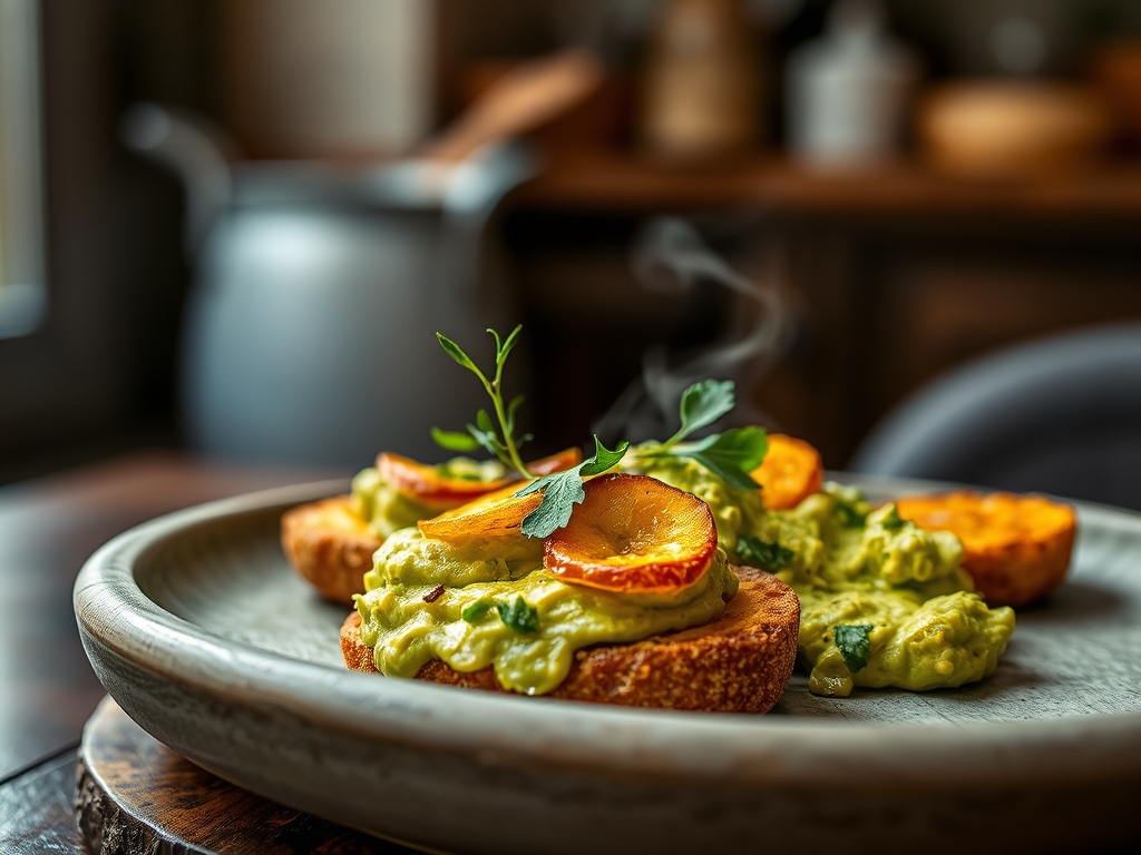 Guacamole com tostas integrais