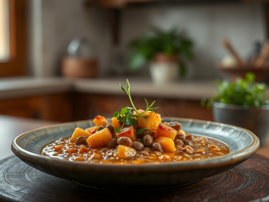 Sopa de lentilhas reconfortante