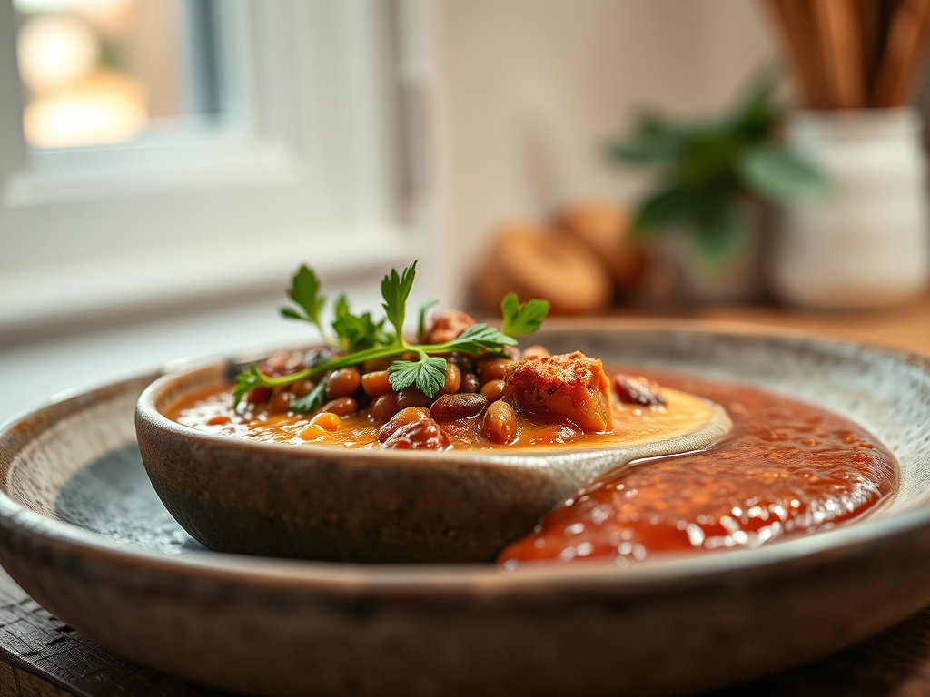 Sopa de lentilhas vermelhas e coco
