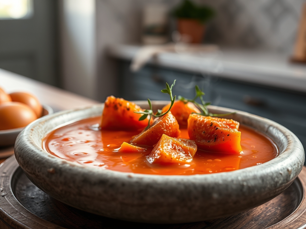 Sopa de tomate e manjericão pro