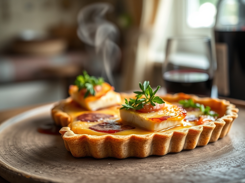 Tarte de pera e vinho tinto doce